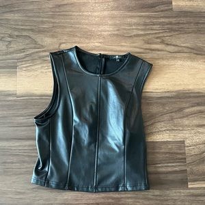 7 for all mankind faux leather top